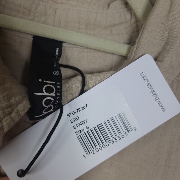 Bobi Long Sleeve Button Down Shirt in Tan Size S - Picture 6 of 9